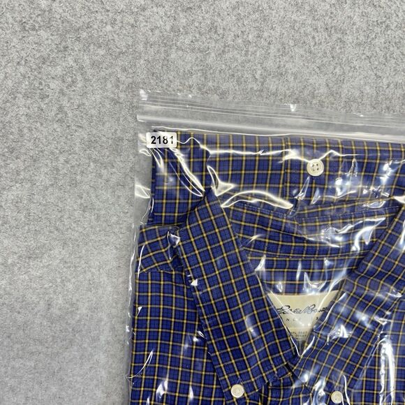 Eddie Bauer Button-Down Shirt Men’s Large Blue Yellow Windowpane Plaid LS - Picture 13 of 13